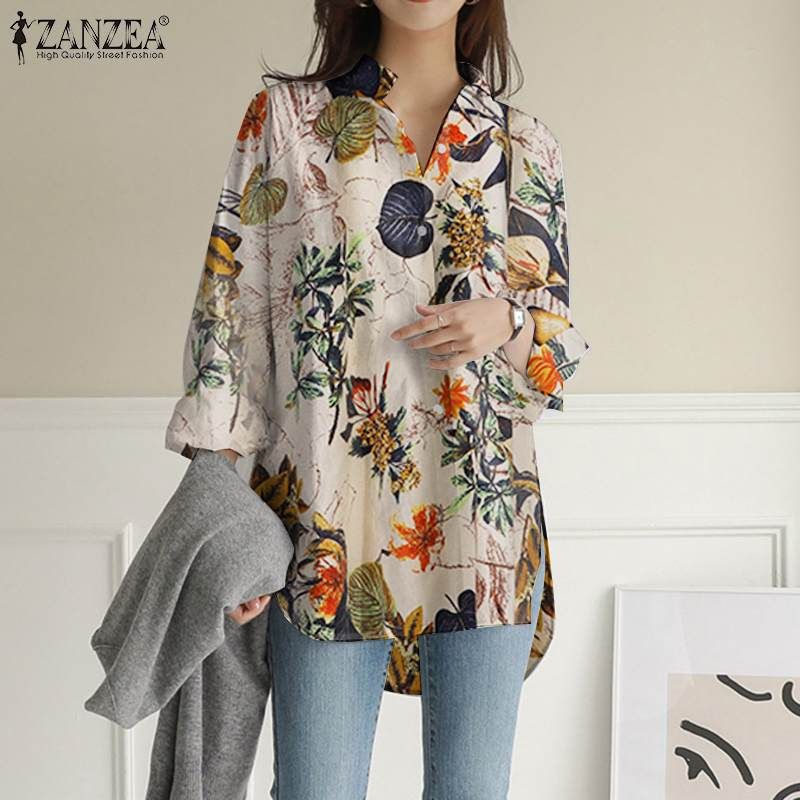 Blusa Tamaño 34 Para Mujeres Moda Floral Impreso 