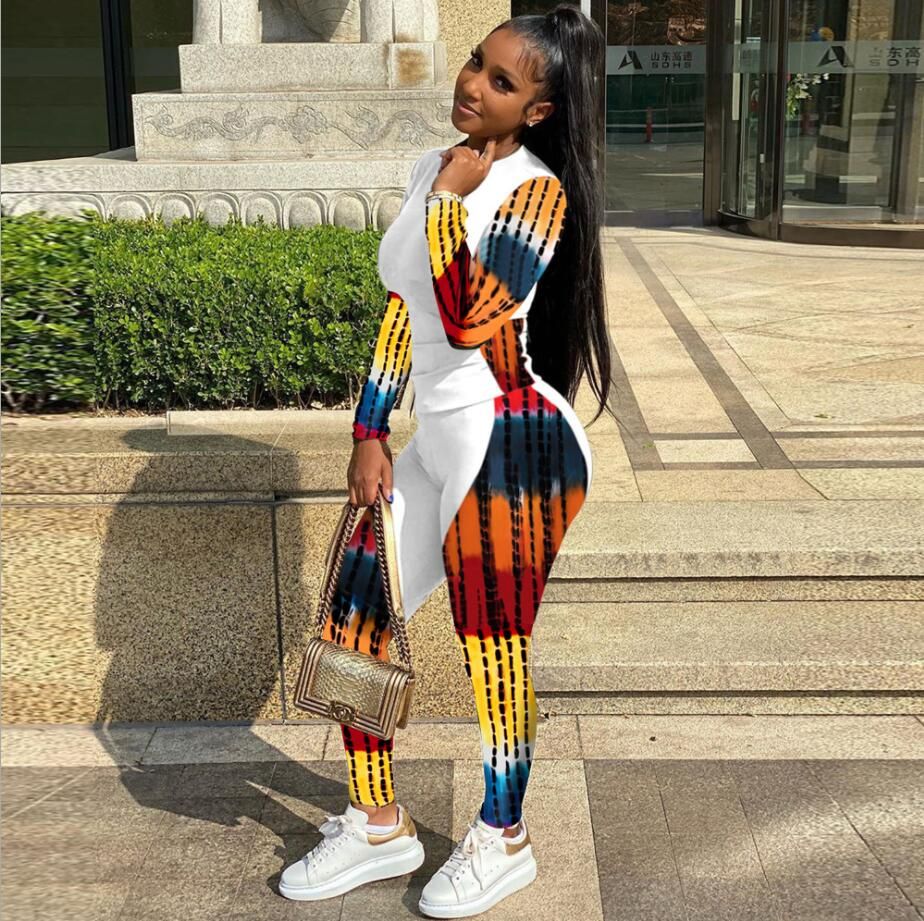 Compra Vestidos Famosos Diseñadores Más Tamaño Otoño De Mujer Nueva  Tendencia Impresión Camiseta De Manga Larga Con Pantalones Casuales Traje  De Vogue Ropa Femenina Barato | Entrega Rápida Y Calidad | Es.Dhgate