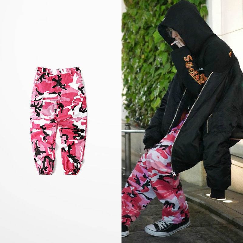 Compra BIB Pantalones Generales De Alta Calle Camuflaje Militar Rosa Color  Gris Hip Hop Punk Rock Danza Para Hombres Y Mujeres Barato | Entrega Rápida  Y Calidad | Es.Dhgate