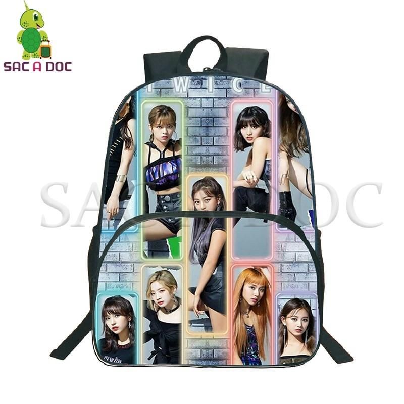 Mochila KPOP KPOP Dos veces animada Sana Mujeres Hombres Bolsas de viaje Mochilas escolares para adolescentes Mochila KPOP KPOP Dos veces animada Sana Mujeres Hombres Bolsas de viaje Mochilas escolares para adolescentes