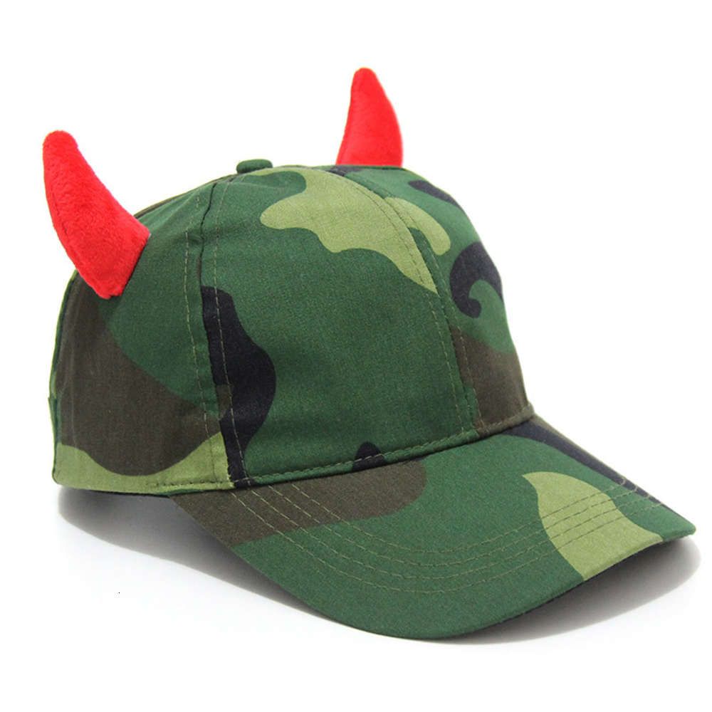 Camouflage Cap Red Horn