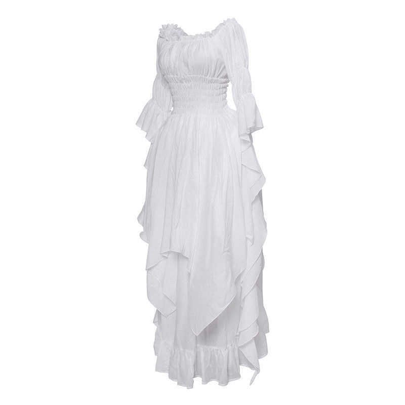 White Medieval Dress-S