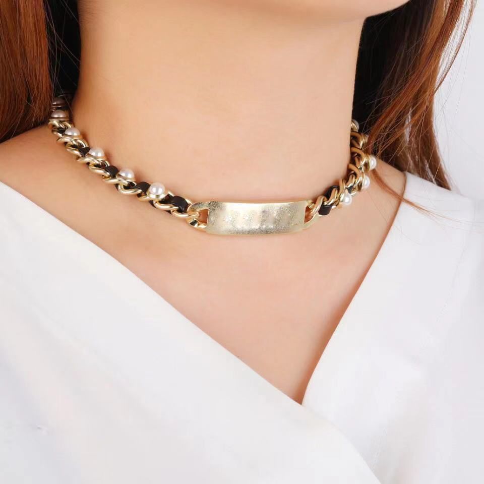 Fashion Copper Leather Chokers 14k Gold 