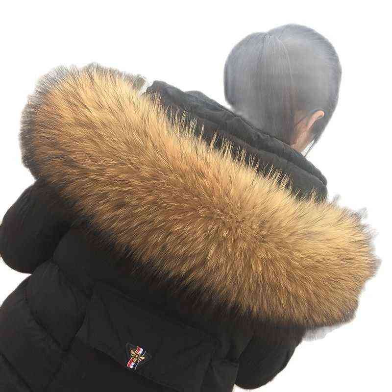 Natural Real Raccoon Fur Collar Women Scarf Winter Coat Neck Lot jacket collar