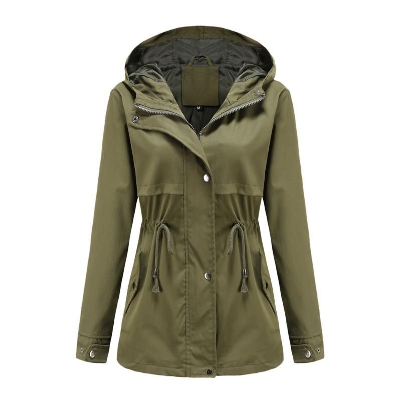army green rain jacket womens