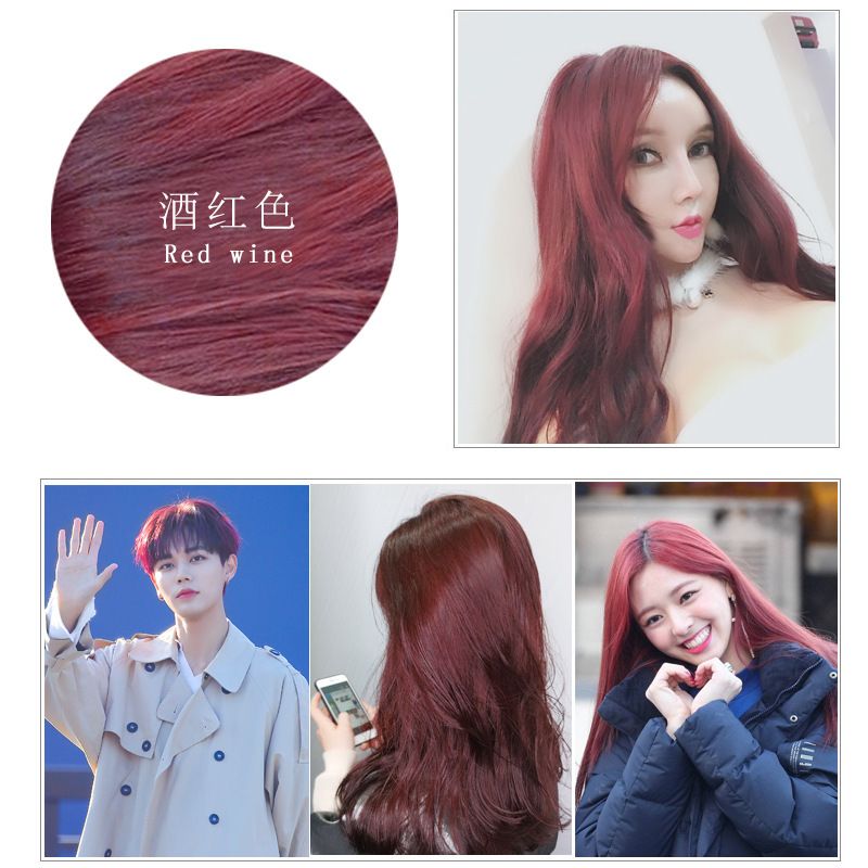 500ML Natural Soft Shiny Brown Golden Hair Dye Shampoo Wine Red Purple Hair  Color Shampoo Black
