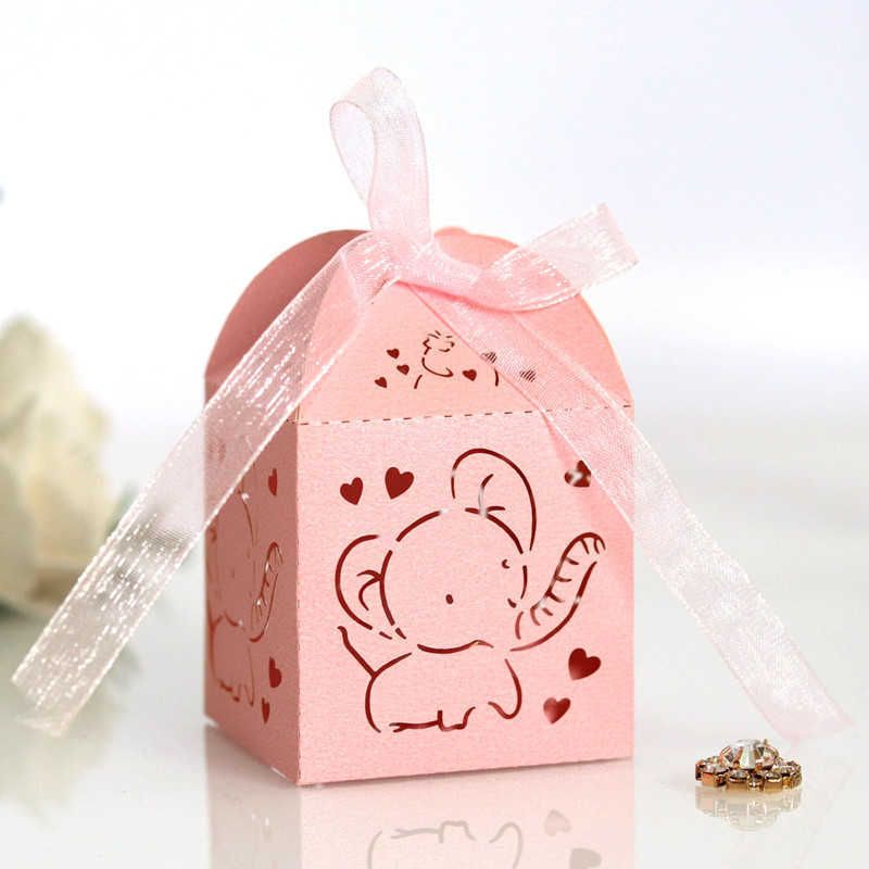 Caja de elefante rosa-5x5x8cm