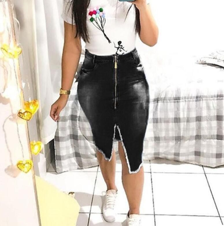 Nueva Moda Larga Casual Denim Spring Plus Tamaño Máx Maxi Largas