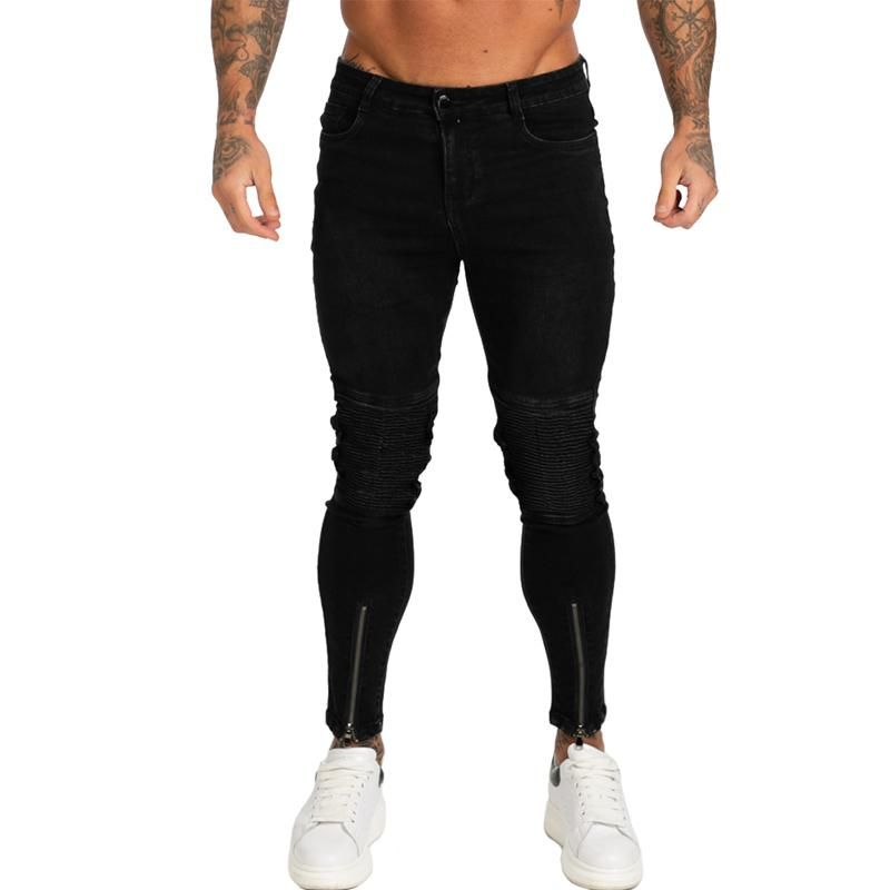 Compra Pantalones Para Hombres Hombres Pegados Skinny Jeans Super Stretch  Slim Fit Black High Cintura Drop ZM146 Barato | Entrega Rápida Y Calidad |  Es.Dhgate