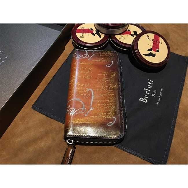Berluti custom purse Itauba Scritto Leather Long Zipped Wallet