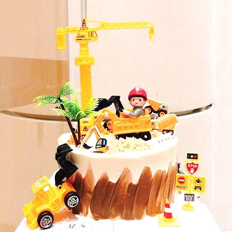 Compra Crane Tractor Cake Decor Cumpleanos Tortero Topper Para La Construccion Party Boy Cars Party 1st Un Ano Cumpleanos Bebe Baby Ducha Pastel Barato Entrega Rapida Y Calidad Es Dhgate