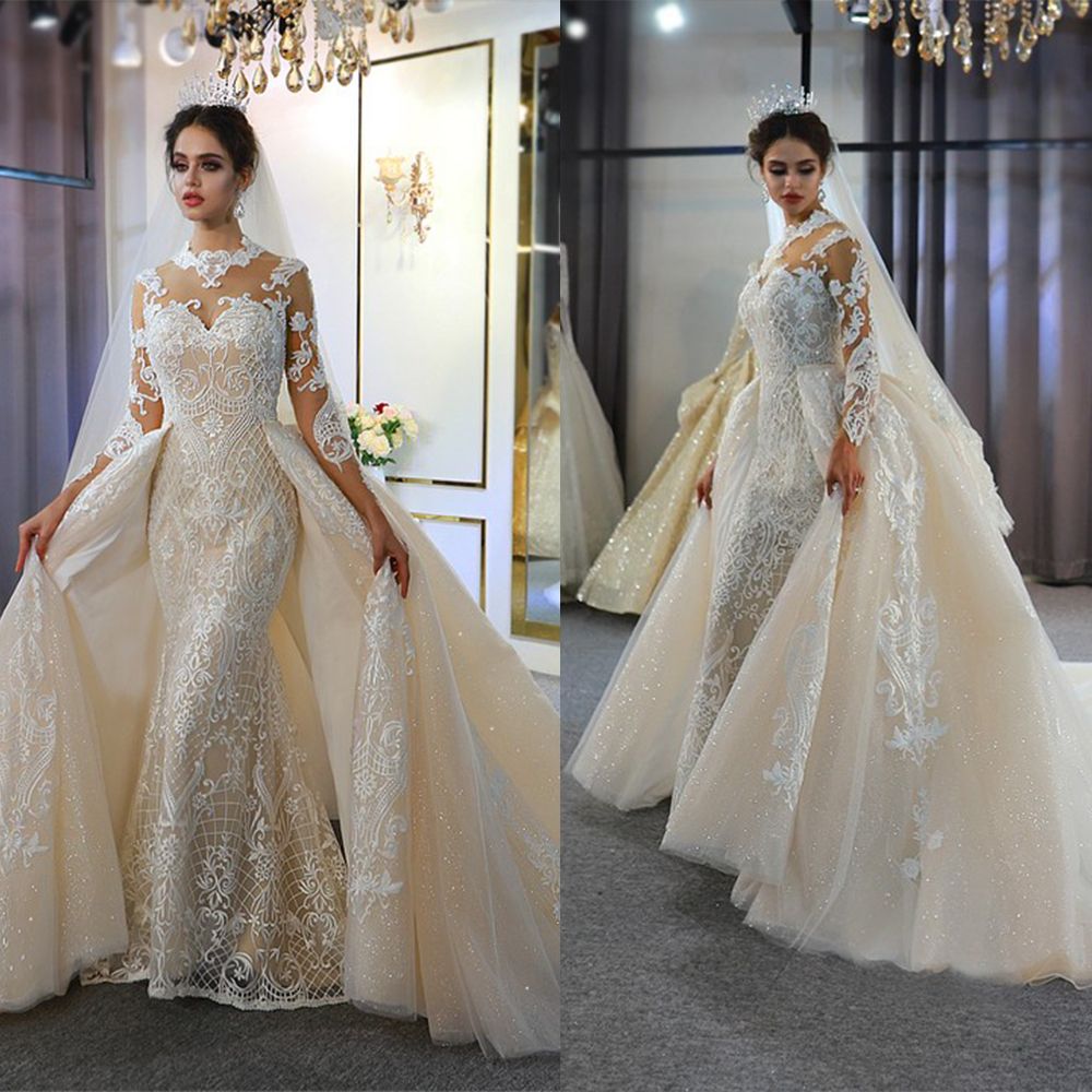 long sleeve turkish wedding dress