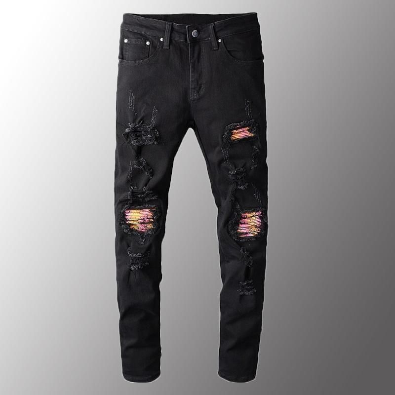 Mens Jeans Men Luxury Pink Bandanna 