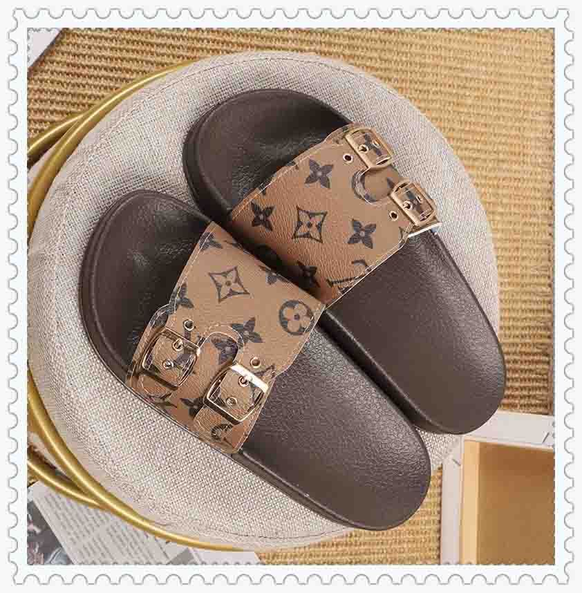 #13;LVLouisSlippersVitton Men Women Slippers Shoes Summer  Fashion Flat Sandals Slipper Flip Flop 36 41 From Guoba2021, $23.11