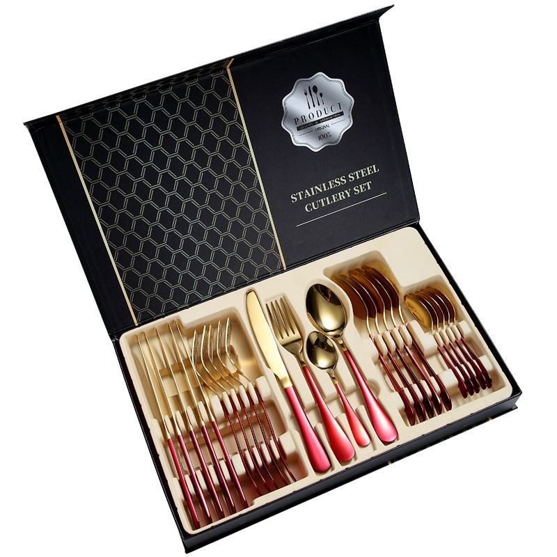 Vermelho-ouro (24pcs / set)