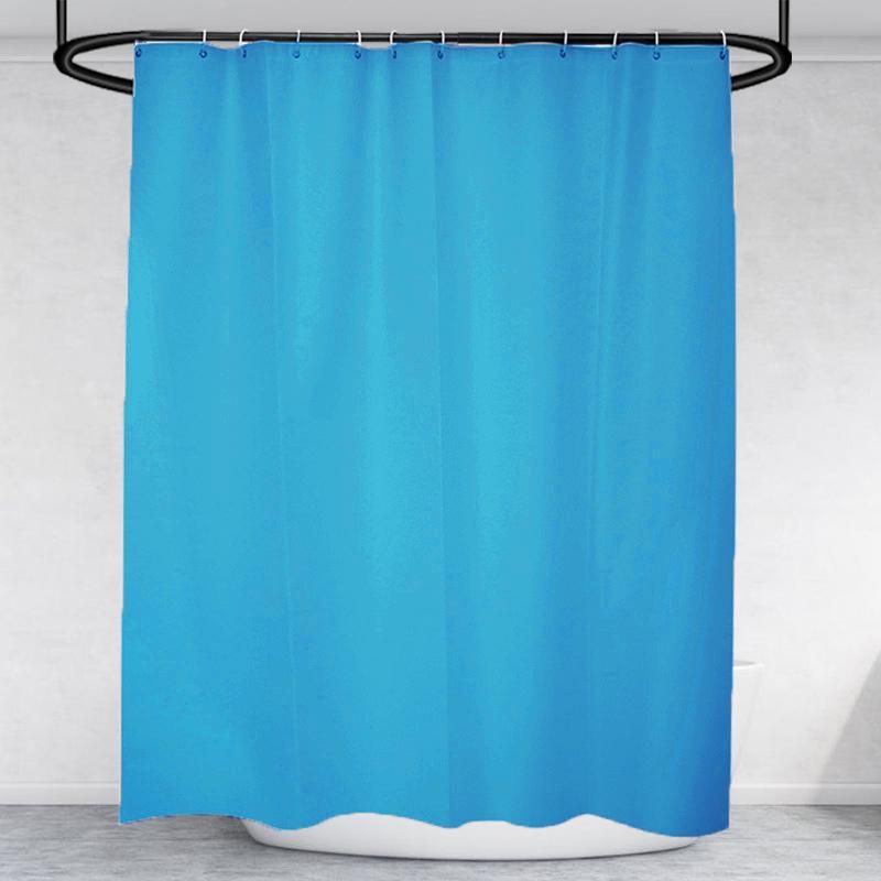 Blue bath curtain