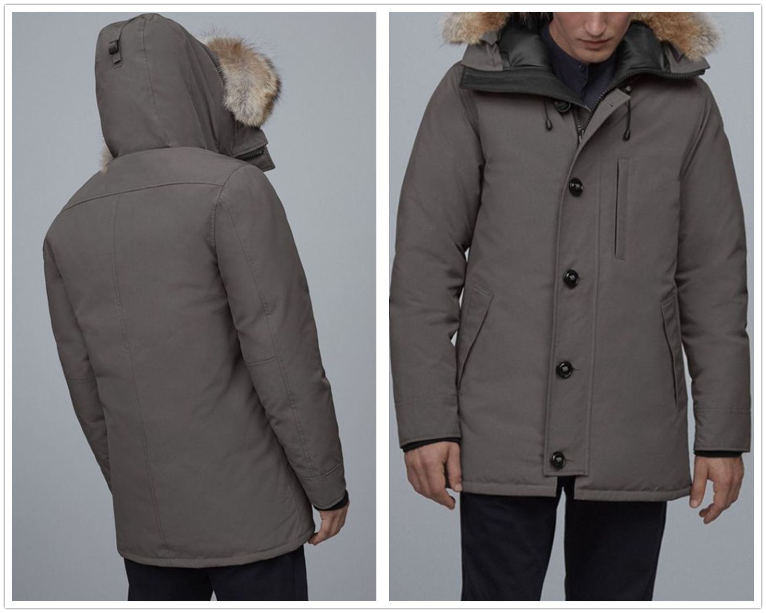 Herren-Parkas, Winter-Outdoor-Jacken, weiße Ente, winddicht, Parker, lange Lederkragenkappe, warm, echtes Wolfsfell, stilvoll, klassisch, Abenteuermantel, Designer-Jacke