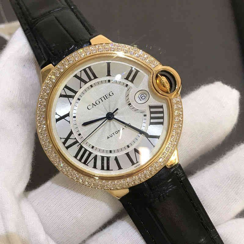 quartz electronic watch-gold diamond -