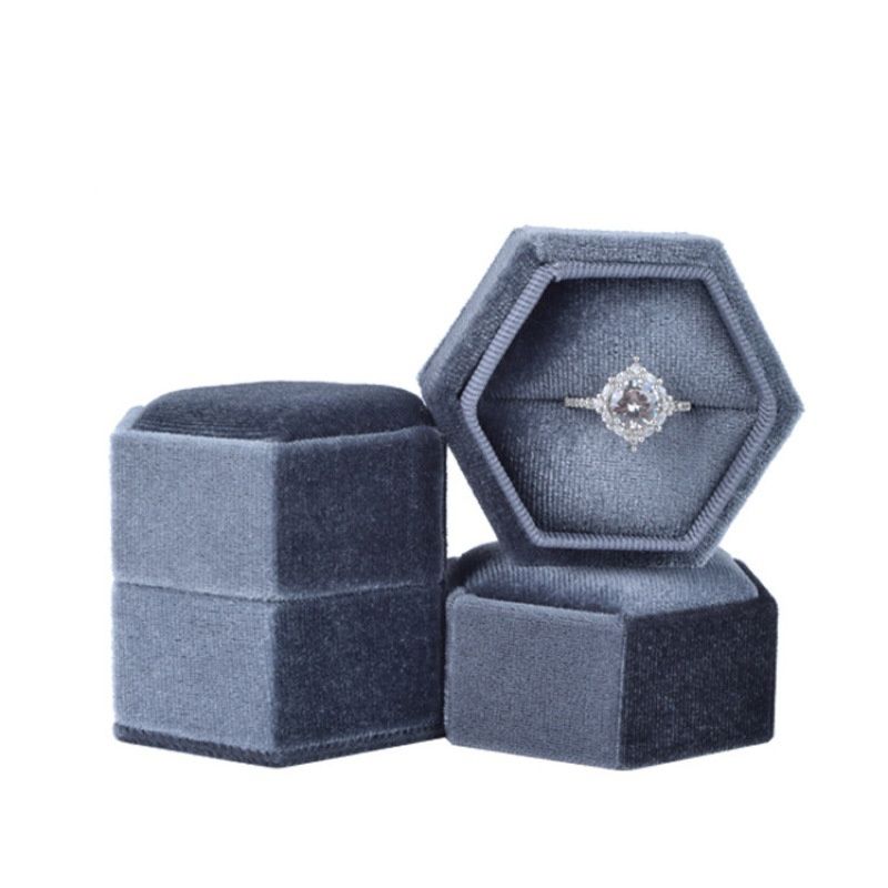 single ring box grey blue