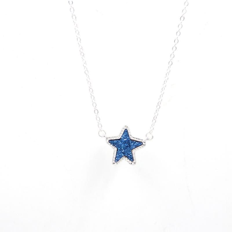 Zilveren blauwe ketting