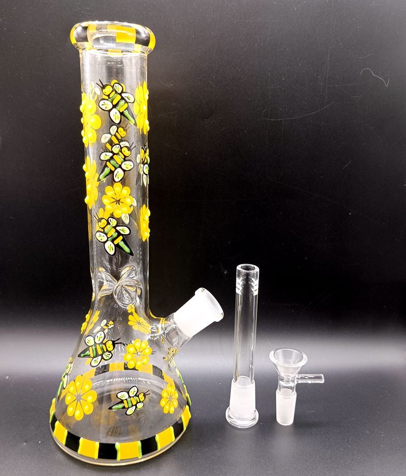 8.5 inch Yellow Glass Water Bong