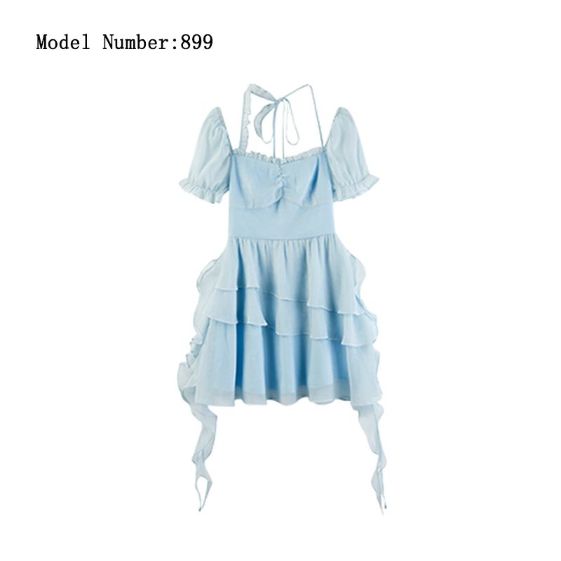 899-blauwe jurk