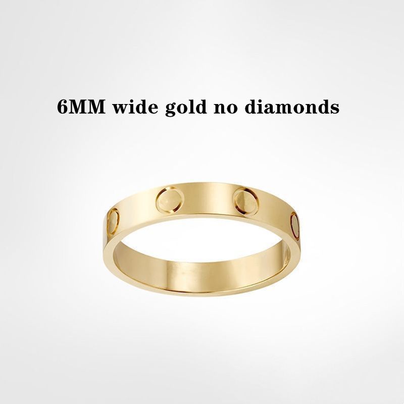 6mm breites Gold ohne Diamanten