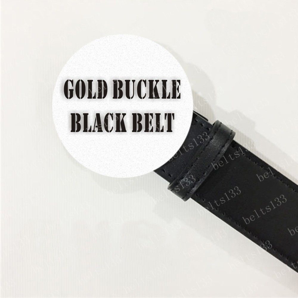 Ceinture noire à boucle dorée # G03