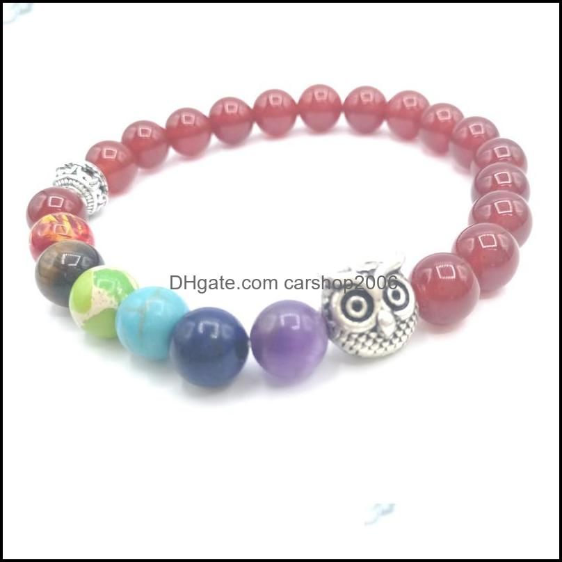 Agate rouge + Hibou Tête de Bouddha