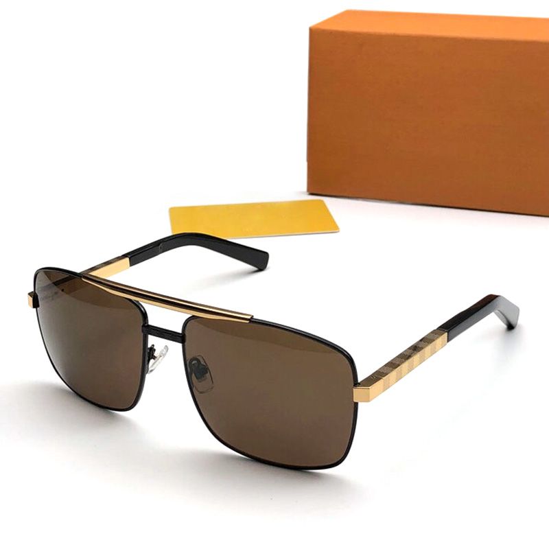 Timeless Classic Style Mens Pilot Sunglasses With Damier Pattern