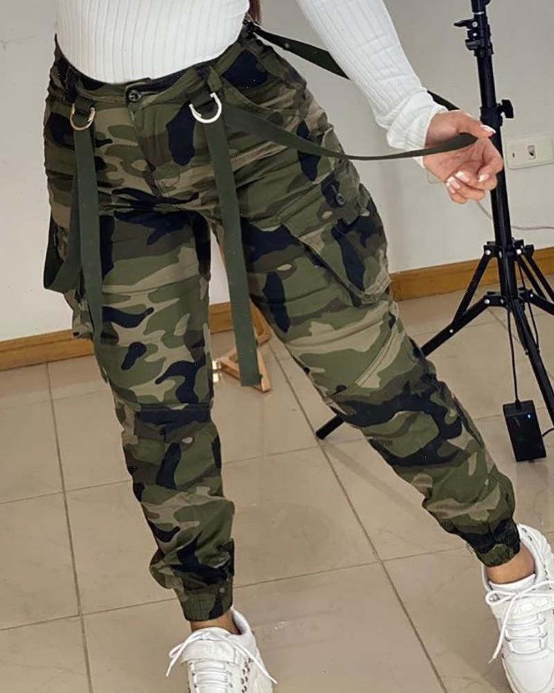 Women Suspenders Military Camouflage 