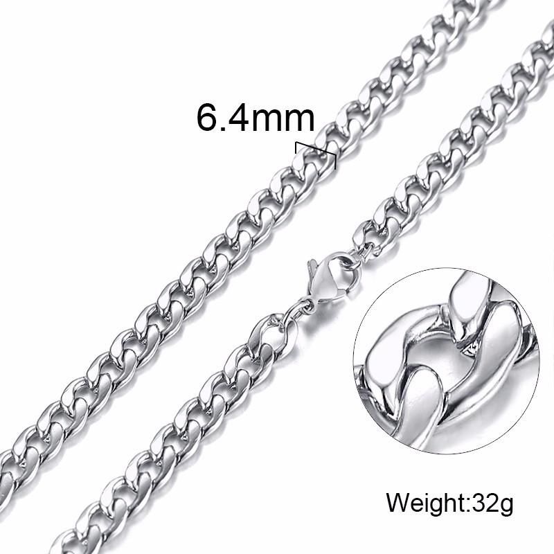 6,4 mm silver 50cm