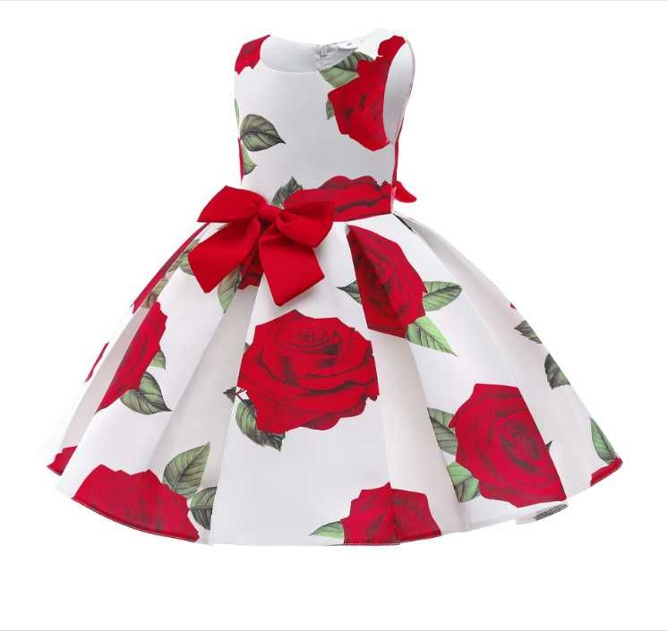 Hermosa princesa flor de estampado de flores para fiestas niña niño dama de honor vestido elegante Hermosa princesa flor de estampado de flores para fiestas niña niño dama de honor vestido elegante