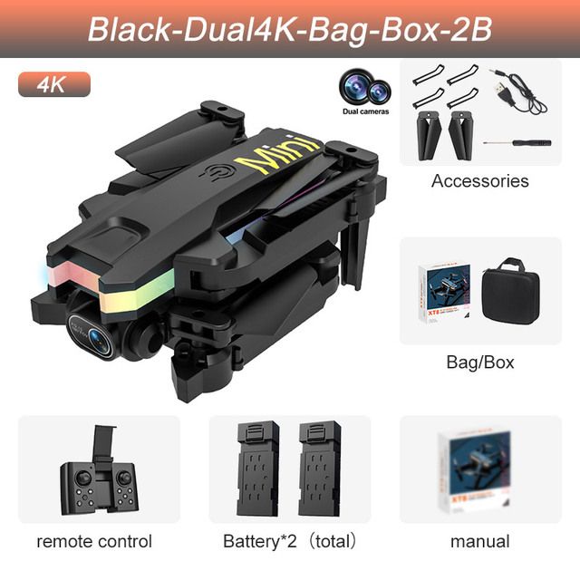 Black+Dual Camera+2*Batteri
