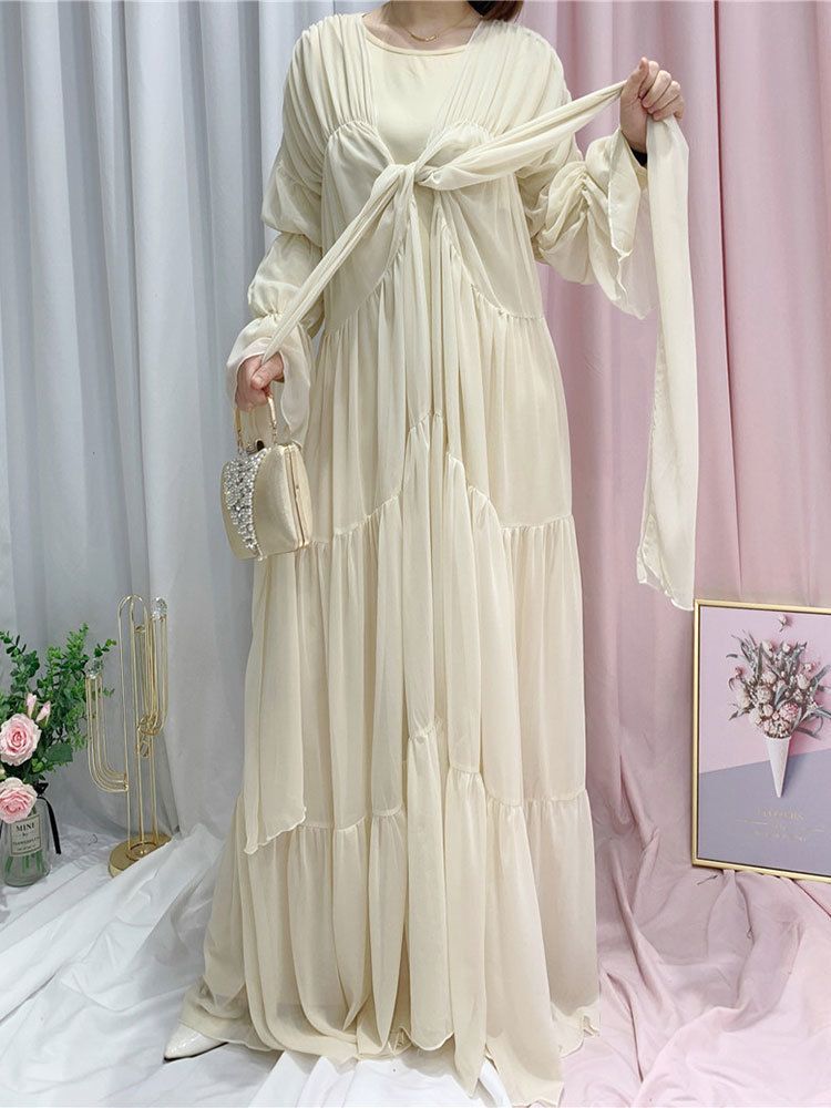 Beige Open Abaya