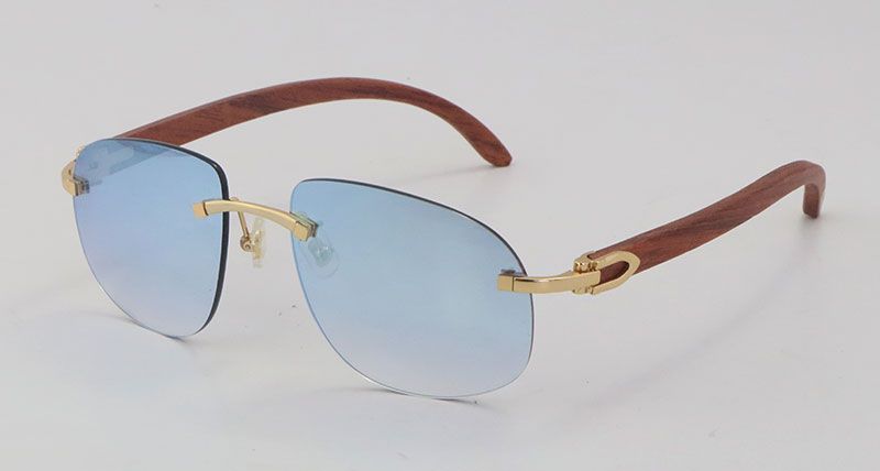 Wood/Gold Blue mirror Lens