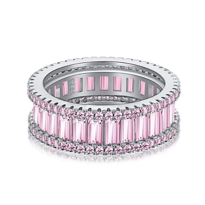 #1 розовые двойные слои с бриллиантом