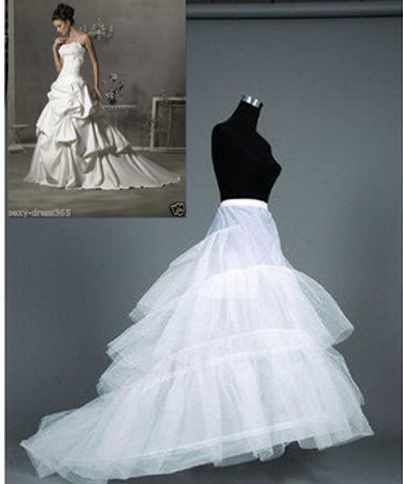 Capas tul 3 aros crinolina para vestidos con vestidos de boda en tren deslizamiento Capas tul 3 aros crinolina para vestidos con vestidos de boda en tren deslizamiento
