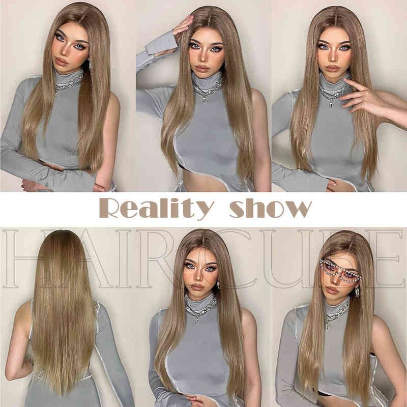 Nxy Wigs Style New Front Lace Women's Wig Medium Dyed Light Brown Long Straight Hair for Daily Use220530 Nxy Wigs Style New Front Lace Women's Wig Medium Dyed Light Brown Long Straight Hair for Daily Use220530