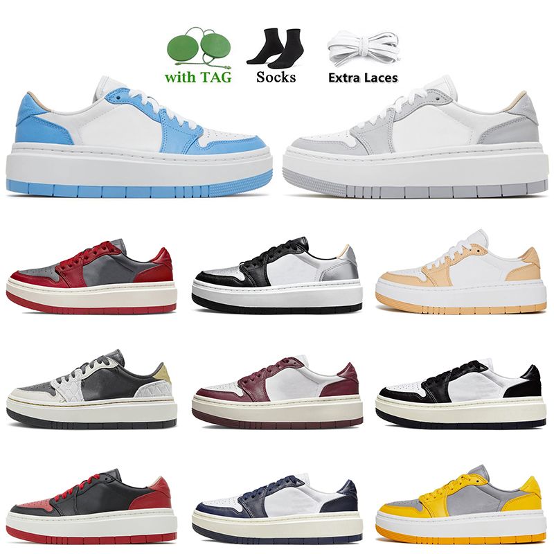 Nike Air Jordan 1 Low Elevate 1s Retro Platform Дизайнерская повседневная  обувь University Blue Wolf Grey