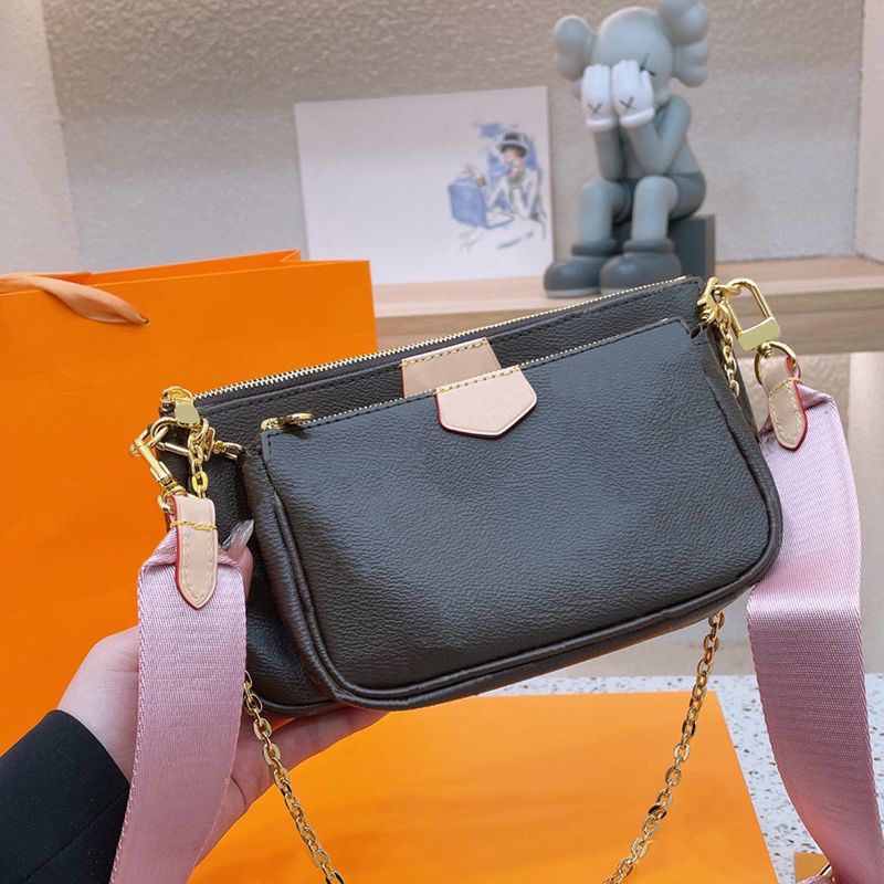 MULTI POCHETTE ACCESSORIES handbags Louis Vuitton Fashion Women 3Pcs Mahjong  Bag Fashion Women Backpack 