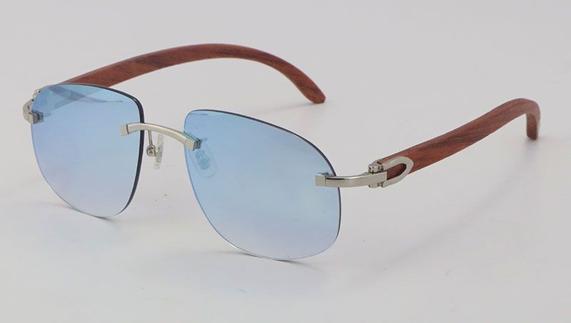 Wood/Silver Blue mirror Lens