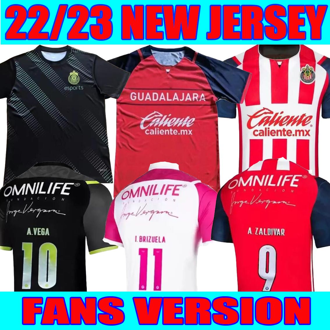Liga MX 2022 2023 Chivas Soccer Jersey Guadalajara Mens Home Alowway