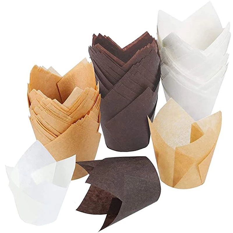 200pcs/set Colorful Flower Shaped Cupcake Liners, Christmas Baking Supplies Muffin  Paper Cups Heat Resistant Bread Cupcake Liners, Suitable For Wedding Party  Mini Dessert Paper Cup Base Holder