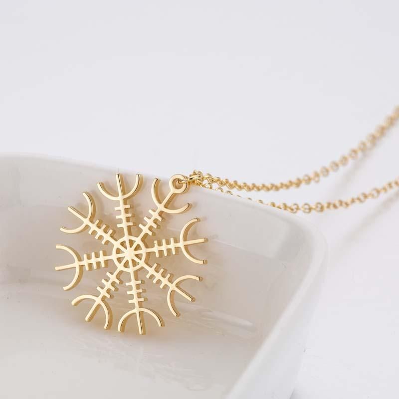 Colliers pendentifs Collier chaîne pour femmes en acier inoxydable Mode Flocon de neige Or rose Cadeaux BijouxPendentif_voghion.com