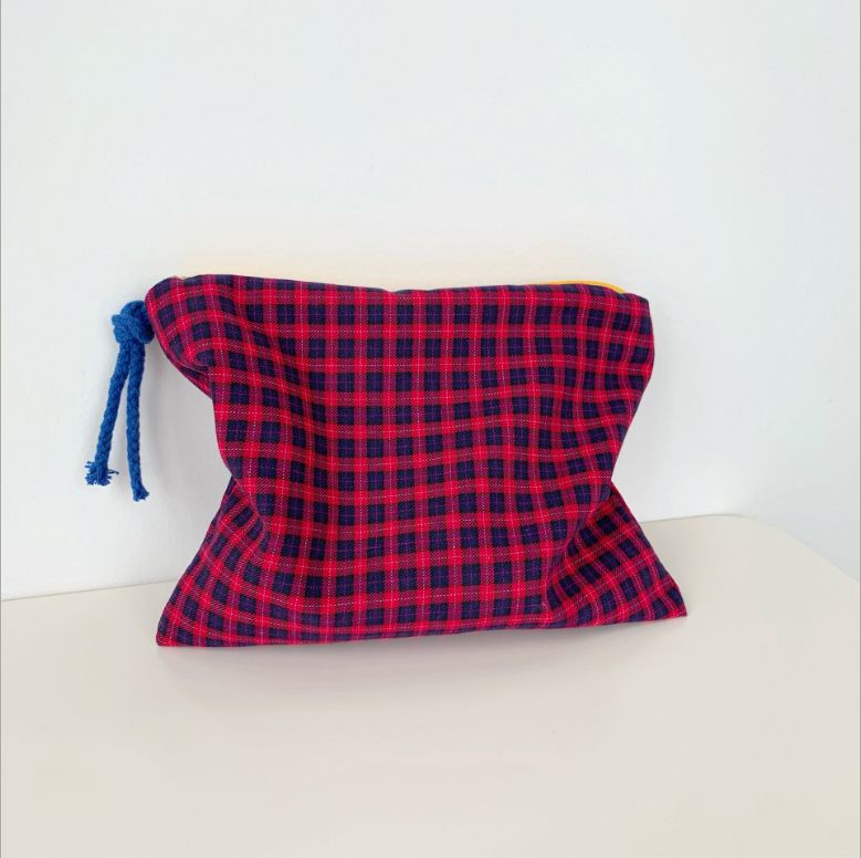 Roodblauwe plaid