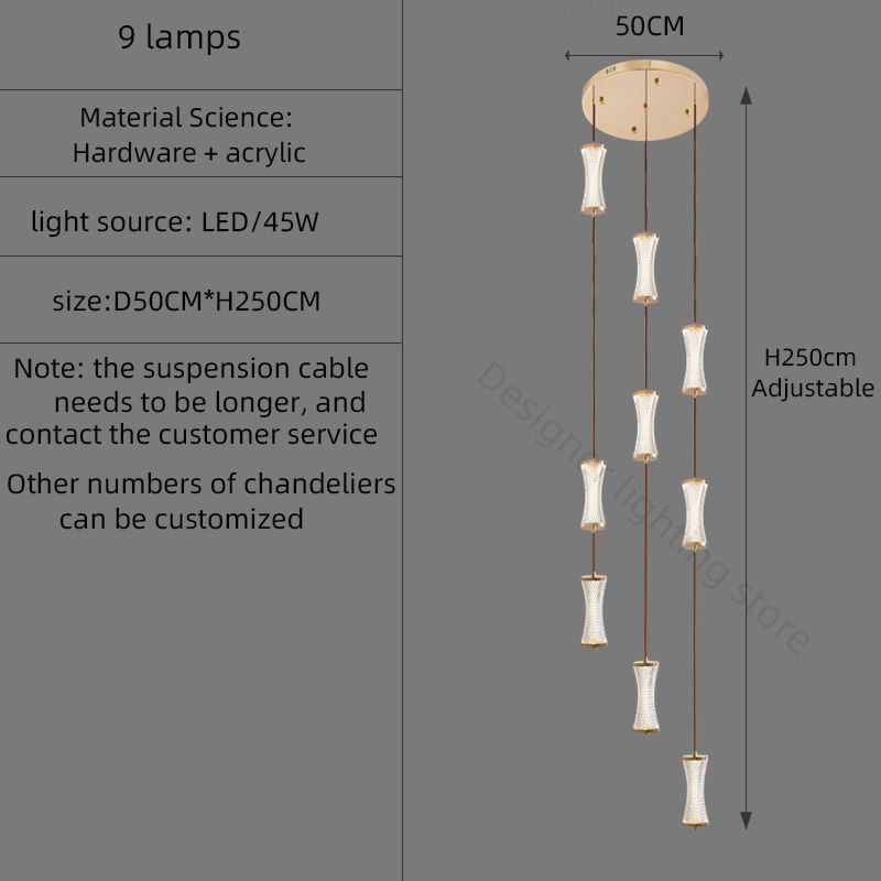 9 lamps white light