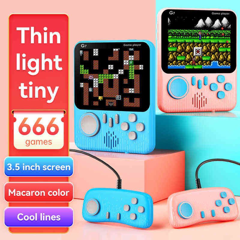 G7 Macaron Mini Jogos Eletrônicos 3.5-Polegada Tela Grande 666 Jogo Para Dois  Jogadores Jogo De