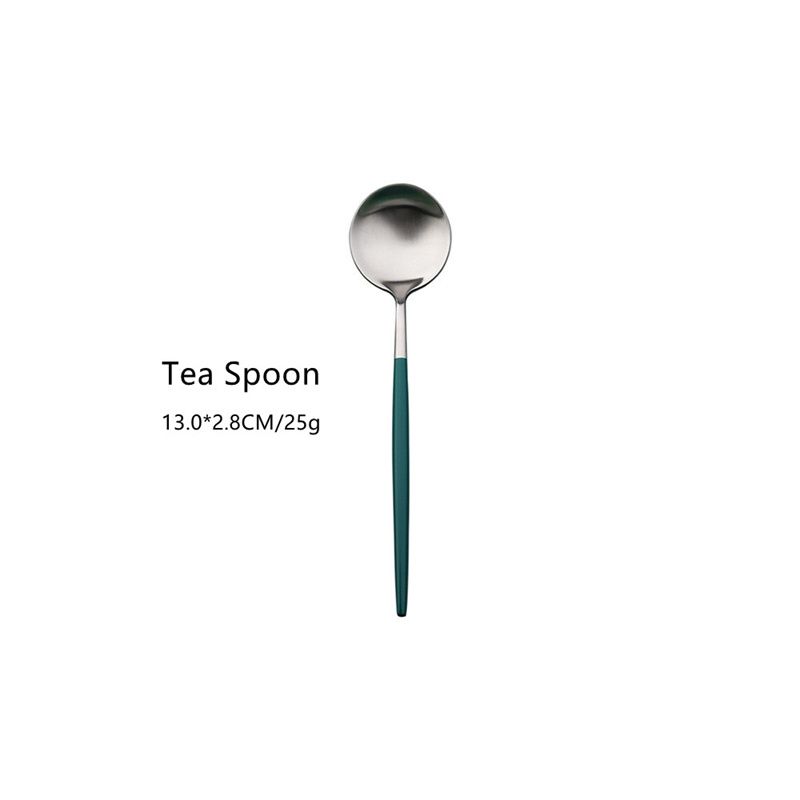 silver&green tea spoon