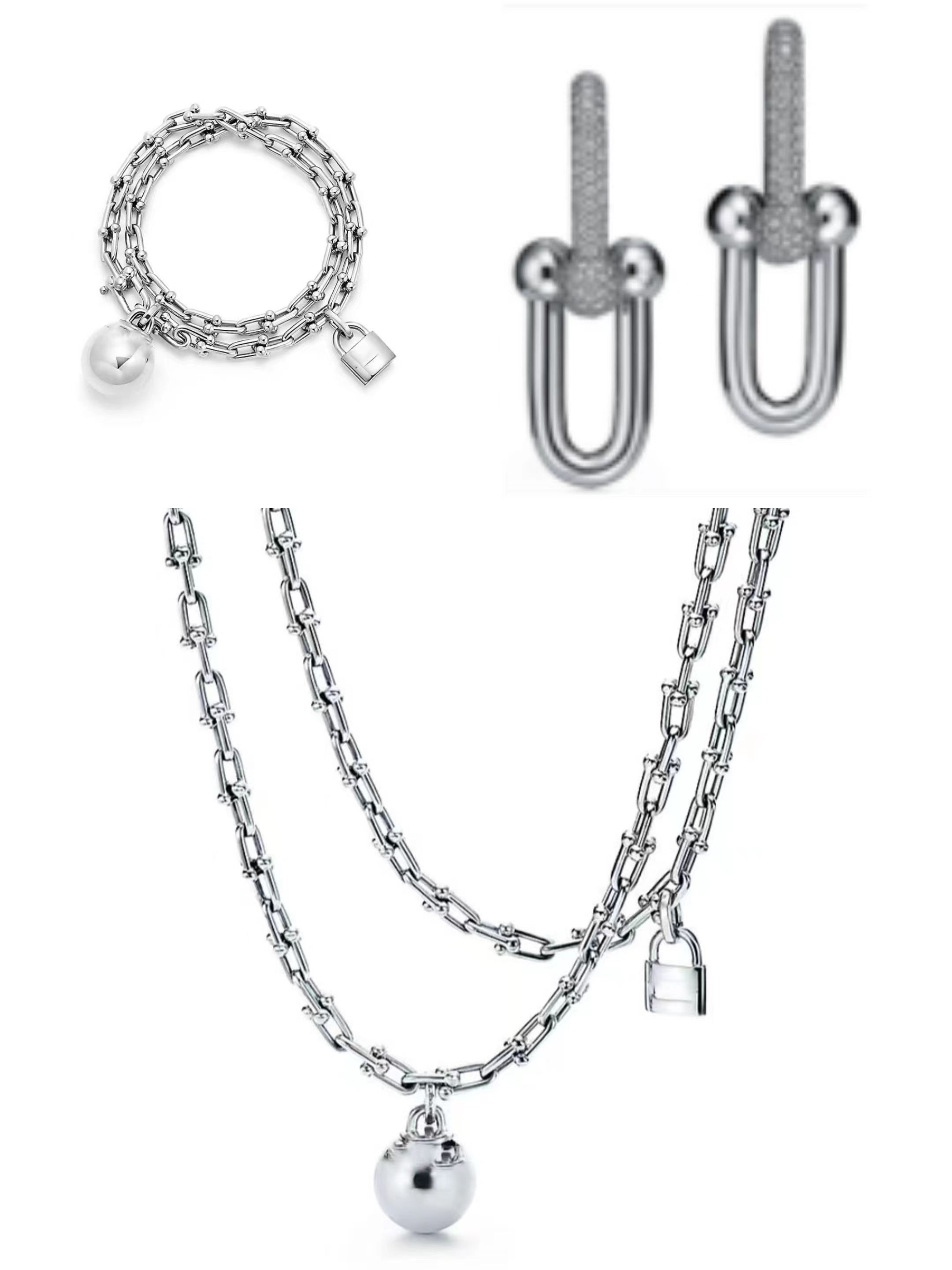 Set d'argento 3 diamanti